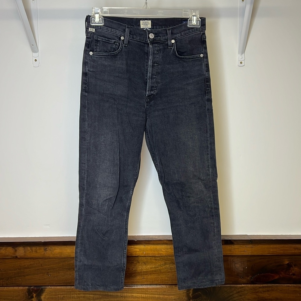 Citizens of Humanity Charlotte High Rise Straight Cropped Jeans w/ Buttonfly- 27